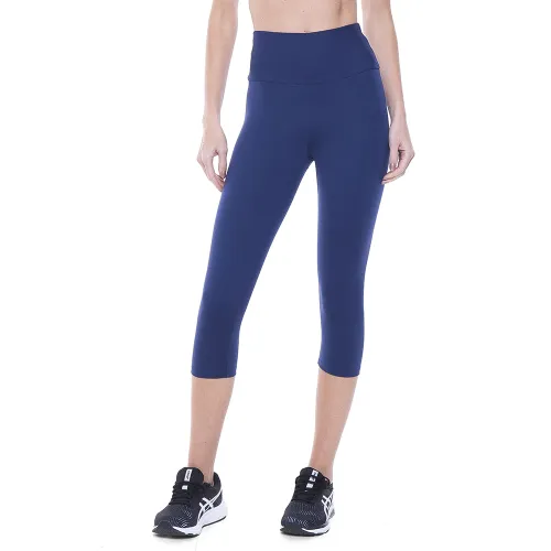 Calça Corsário Rolamoça Supplex Cós Alto Azul - 08157-AZ02