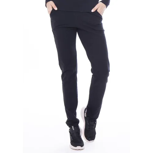 Calça Rolamoça Moletinho Reta Preta - 05219-PT