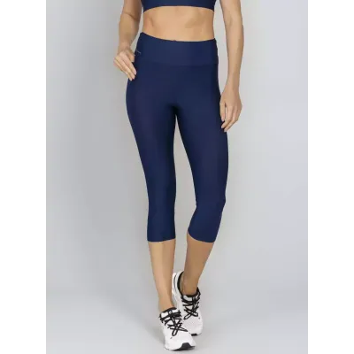 Calça Corsário Run More 08213 Azul 21 Com Bolso