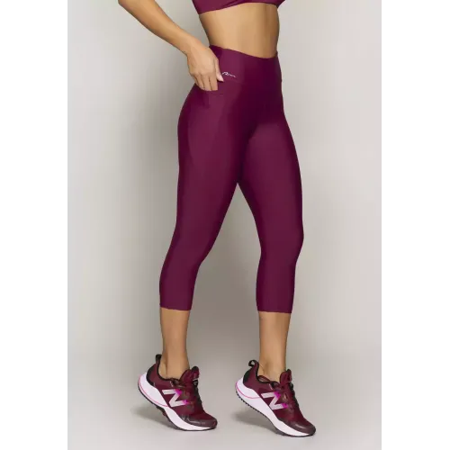 Calça Corsário Run More 08213 Roxo 03 Com Bolso