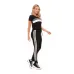Calça Rolamoça Jogger Moletinho Listras Preta - 05248-PTME73