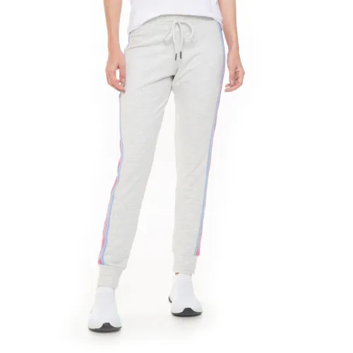 Calça Rolamoça Jogger Moletinho Listras Mescla - 05248-ME76RS24