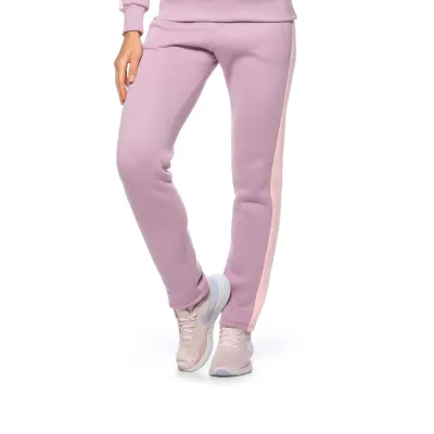 Calça Reta Rolamoça Run More Moletom Roxa Com Listra - 05256-RX11RS10