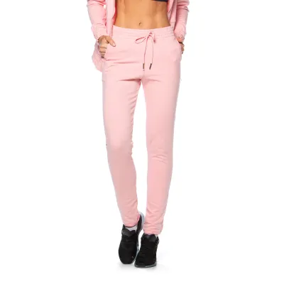 Calça Reta Rolamoça Run More Moletinho Rosa - 05257-RS26