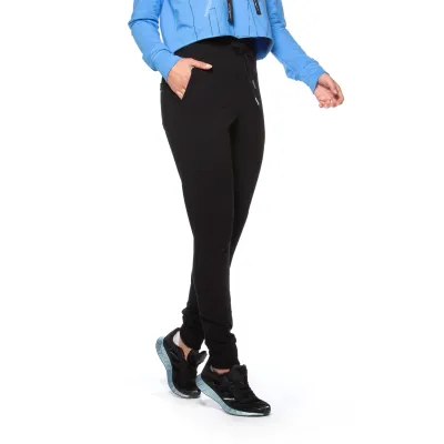 Calça Jogger Rolamoça Run More Moletinho Cintura Alta Preta - 05258-PT