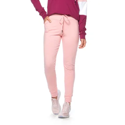 Calça Jogger Rolamoça Run More Moletinho Cintura Alta Rosa - 05258-RS26