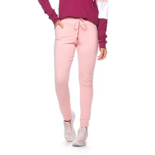 Calça Jogger Rolamoça Run More Moletinho Cintura Alta Rosa - 05258-RS26