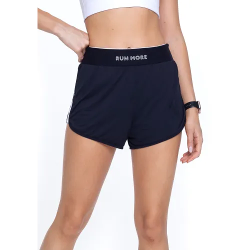 Short Duplo Run More 12260 Preto Branco