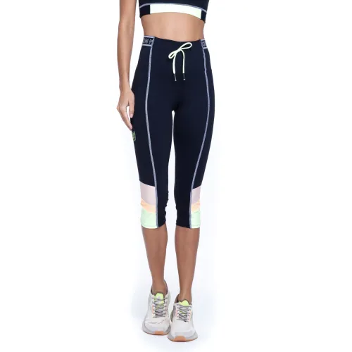 Calça Corsário Rolamoça Run More Print Style Cintura Alta - 08238-Ptam95