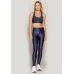 Calça Legging Run More Power Cetim Brilho Essencial - 06552 Azul 02