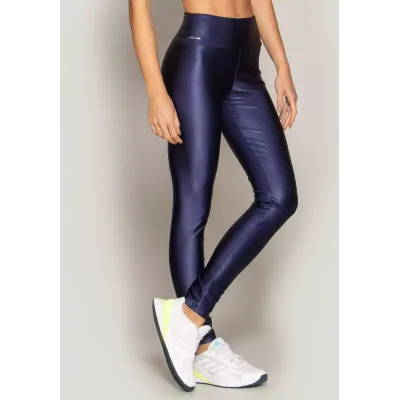 Calça Legging Run More Power Cetim Brilho Essencial - 06552 Azul 02 Calça Legging Run More Power Cetim Brilho Essencial - 06552 Azul 02