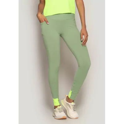 Calça Legging Rolamoça Run More Basic Power Fit Com Bolsinho - 06651-VD25VD11