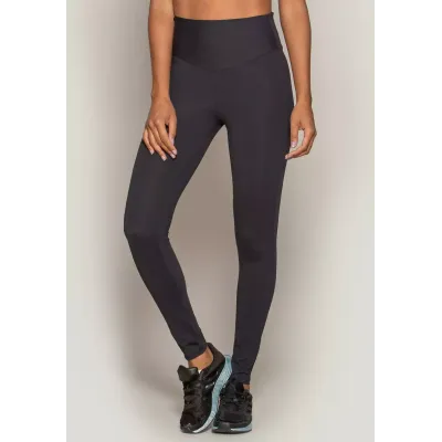 Calça Legging Rolamoça Run More Green Levanta Bumbum Preta - 06681-PT