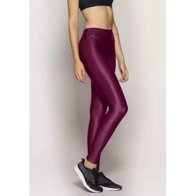 Calça Legging Run More Power Cetim Brilho Essencial - 06552 Bordo 01 Calça Legging Run More Power Cetim Brilho Essencial - 06552 Bordo 01