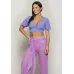 Calça Pantalona de Tule Estampado Run More - 05290 SUF 001B