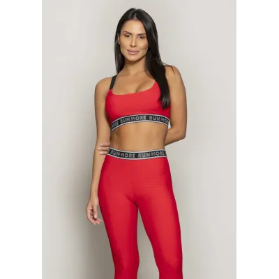 Top Rolamoça Run More Cós Elástico - 04502-VM01 Vermelho
