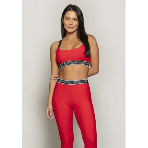 Top Rolamoça Run More Cós Elástico - 04502-VM01 Vermelho