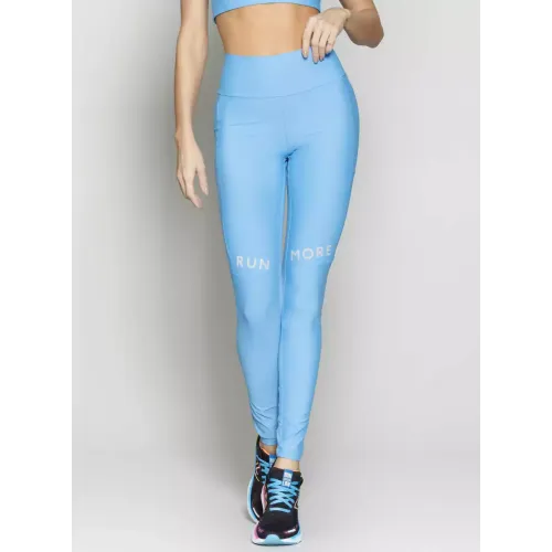 Calça Legging Run More Blocking Power Pace 06728 Azul 38