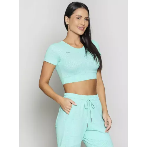 Blusa Cropped Run More 01613 verde 14