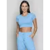 Blusa Cropped Run More 01613 Azul 38