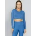 Blusa Cropped Manga Longa Run More 01626 Azul 27
