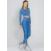 Blusa Cropped Manga Longa Run More 01626 Azul 27