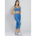 Calça Corsário Run More 08213 Azul 27 Com Bolso