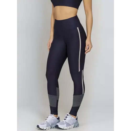 Legging Cintura Alta Run More 06801 Preto Cinza 28