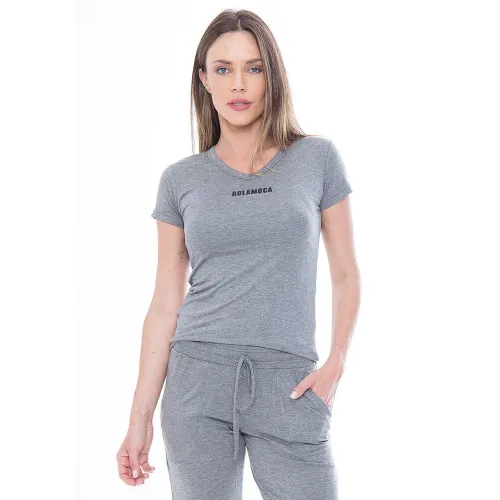 Baby Look Rolamoça Essencial Mescla - 30105-ME73