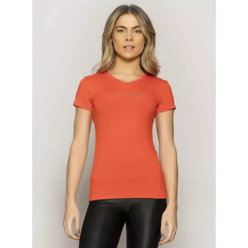 Baby Look Rolamoça Run More Decote V Athleisure - 30195-LJ04