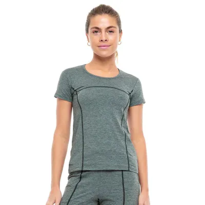 Baby Look Rolamoça Run More Leveza Luar Mescla - 30183-ME71PT
