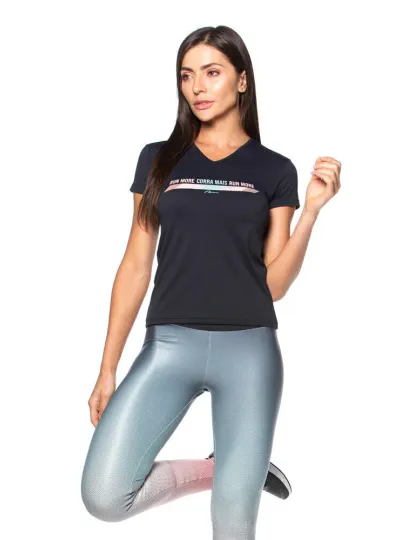 Baby Look Rolamoça Run More Ultracool Fit Preta - 30174-PTRS34