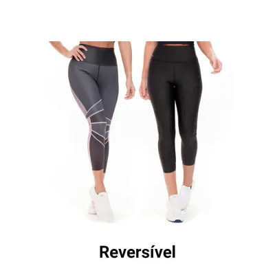 Calça Corsário Alongada Rolamoça Run More Dual Reversível - 08221-SB919