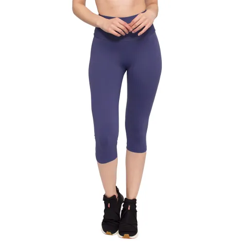 Calça Corsário Rolamoça Cós Alto Emana Essencial Azul - 08106-AZ02