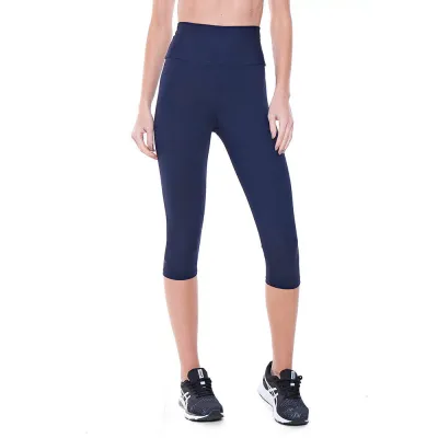 Calça Corsário Rolamoça Cós Alto Emana Essencial Azul - 08106-AZ21