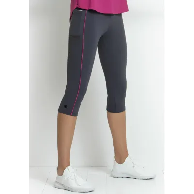 Calça Corsário Rolamoça Emana Sport Cós Alto Cinza - 08177-CZ02RS07