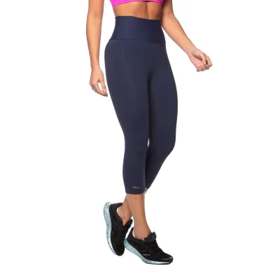 Calça Corsário Rolamoça Run More Emana Cós Alto Azul - 08212-AZ21