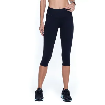 Calça Corsário Rolamoça Run More Supplex Power Fit Preta - 08214-PT