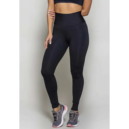 Calça Legging Rolamoça Run More Emana Cós Alto Preta - 06545-PT