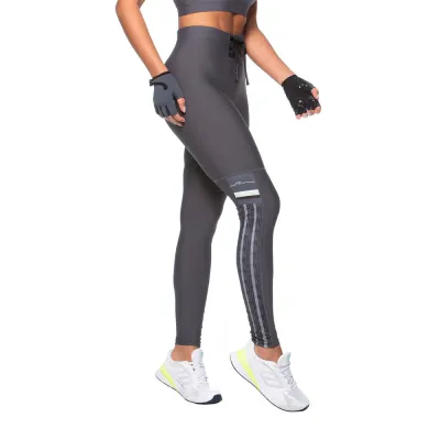 Calça Legging Rolamoça Run More Cintura Alta Compression Cinza - 06613-CZ25SB966