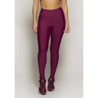 Calça Legging Rolamoça Run More Compression Com Bolso Roxo - 06549-RX03