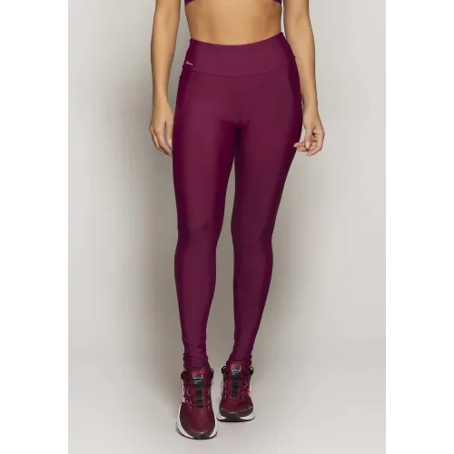 Calça Legging Rolamoça Run More Compression Com Bolso Roxo - 06549-RX03