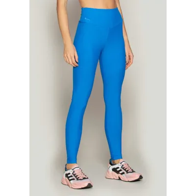 Calça Legging Rolamoça Run More Compression Cós Alto Blocking Azul - 06583-AZ03