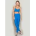 Calça Legging Rolamoça Run More Compression Cós Alto Blocking Azul - 06583-AZ03