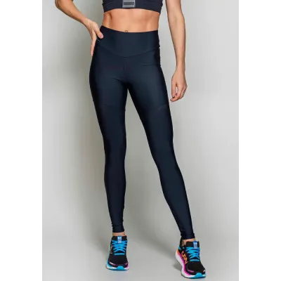 Calça Legging Rolamoça Run More Compression Cós Alto Blocking Preta - 06583-PT