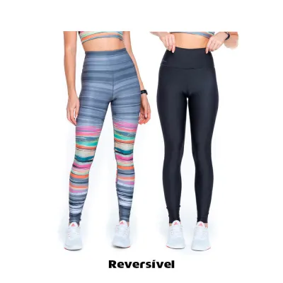 Calça Legging Rolamoça Run More Reversível Dual Sublime Cós Alto - 06572-SB008