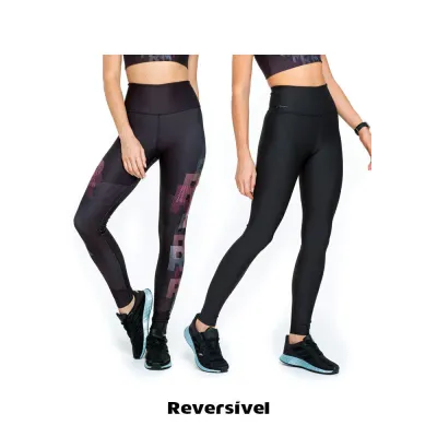 Calça Legging Rolamoça Run More Reversível Dual Sublime Cós Alto - 06572-SBF005