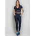 Calça Legging Rolamoça Run More Blocking Com Bolsos Preta - 06668-PT