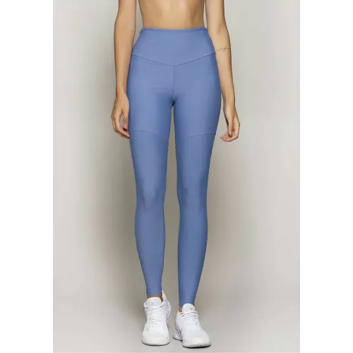 Calça Legging Rolamoça Run More Compression Cós Alto Blocking Azul - 06583-AZ18