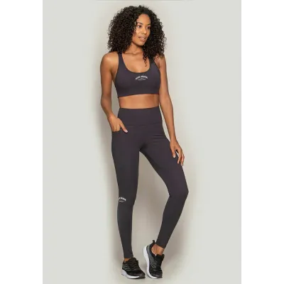 Calça Legging Run More Dual Fit Com Bolsinho Preta - 06675-PTBC